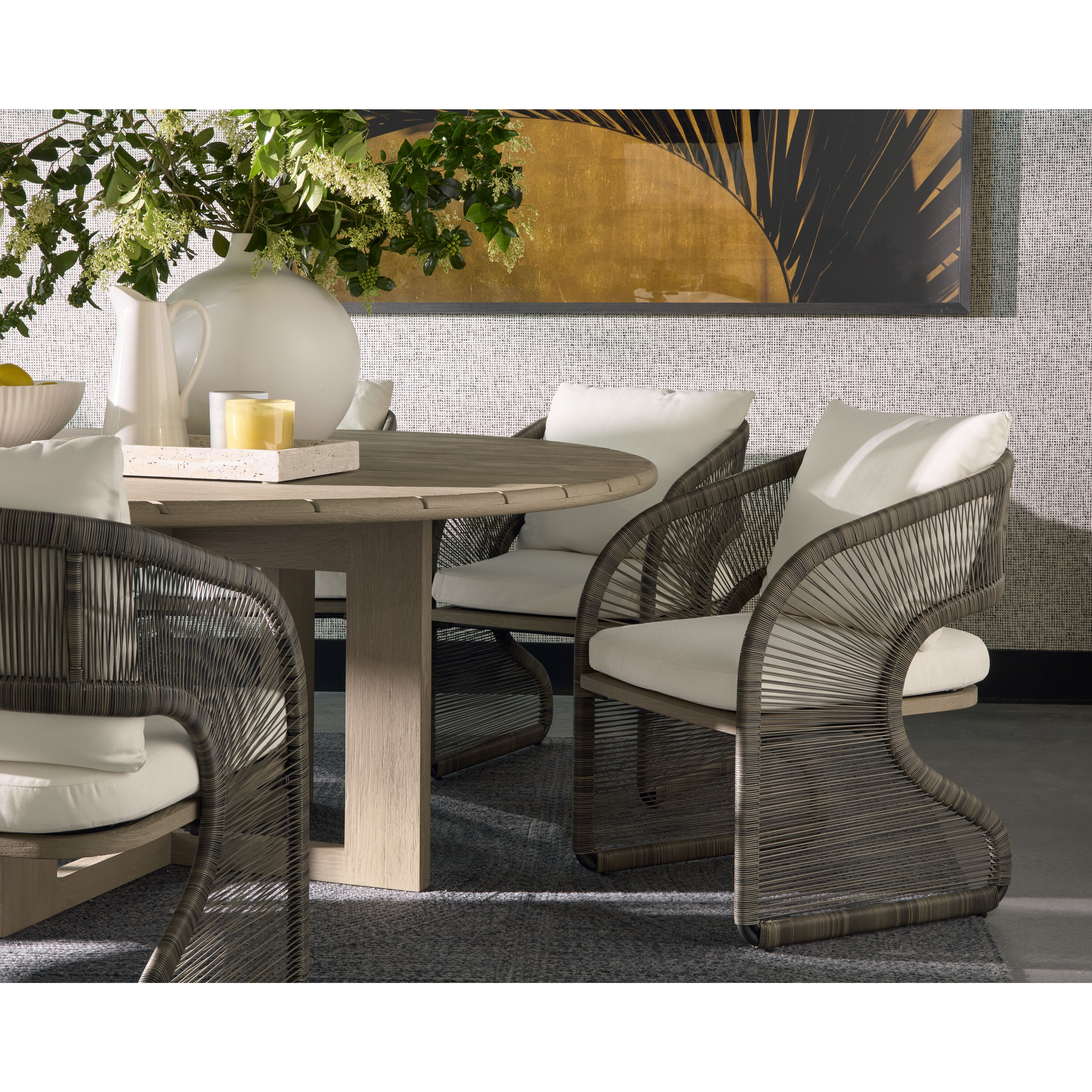 Toulon Stinson Cream Outdoor Dining Chair